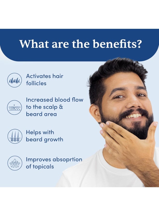 مان ماترز ديرما رولر من مان ماترز مع 540 إبرة دقيقة من سبيكة التيتانيوم 0.5 مم | يقلل تساقط الشعر | يحفز بصيلات الشعر | آمن وفعال | عبوة من قطعتين - Image 3